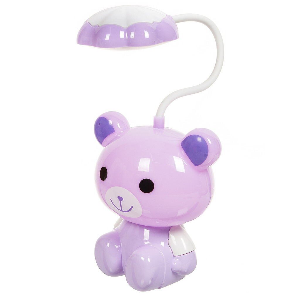Светильник-ночник Медведь, настольный, пластик, с USB зарядкой, пурпурный, SPE16769-559-1/4 медведь по завещанию