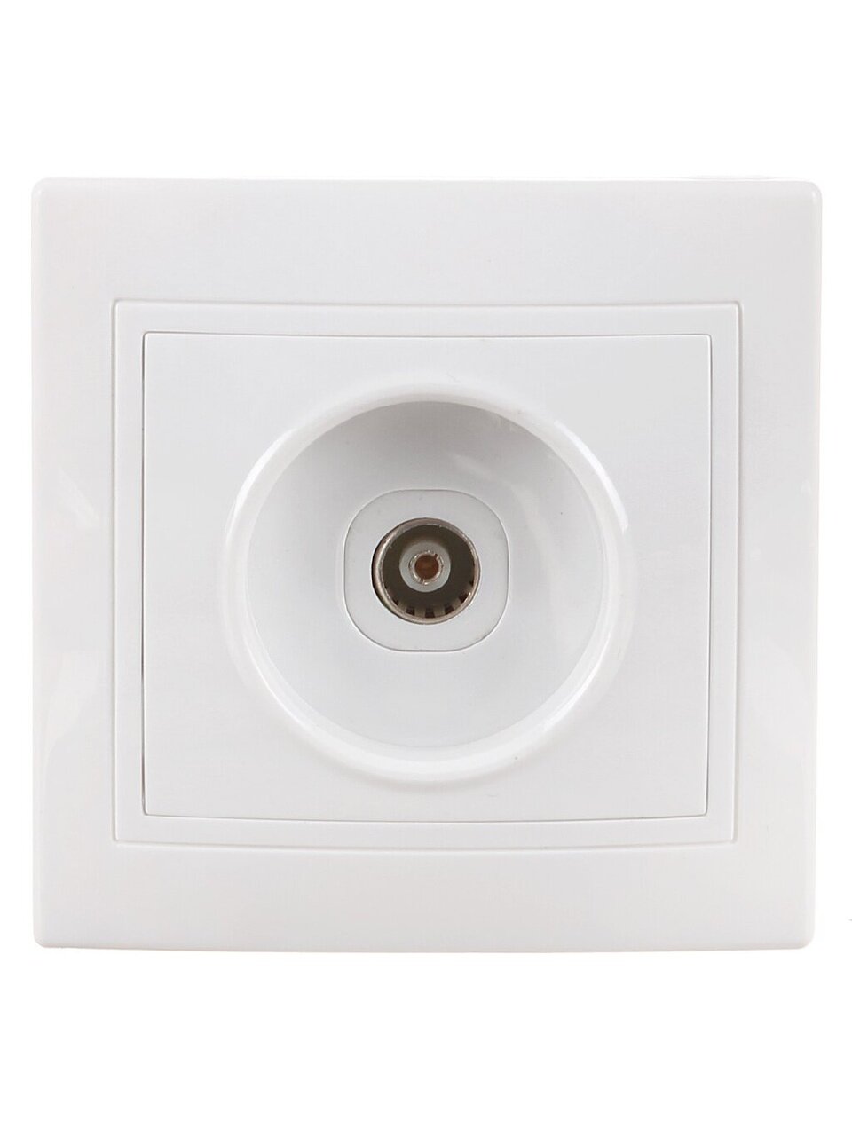 Розетка телевизионная скрытой установки, без заземления, белая, 0-2400 МГц, TDM Electric, Таймыр, SQ1814-0022