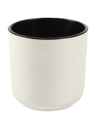 Горшок для цветов пластик, 4.5 л, 19х19х19 см, с вставкой, белый, IDIland, Nature, 231601629/00
