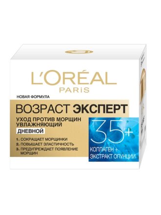 Крем для лица, L'Oreal Paris, Возраст эксперт, дневной, увлажняющий, 35+, для всех типов кожи, 50 мл