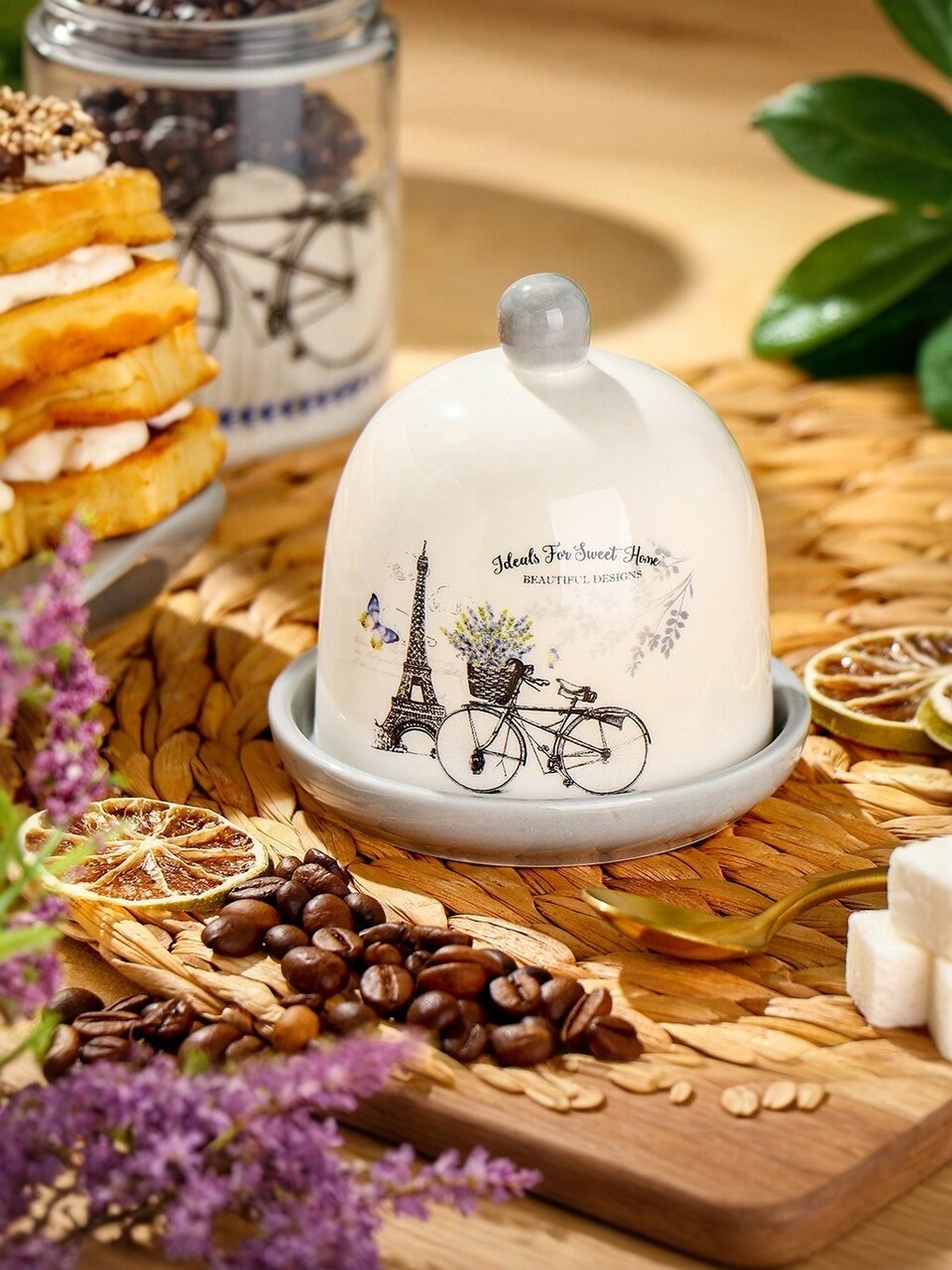 Контейнер пищевой для лимона доломит, 9х9.5 см, Daniks, Прованс