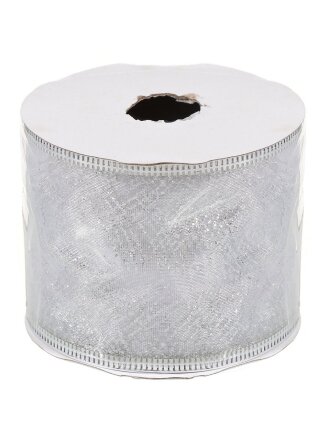 Лента декоративная полиэстер, 270х6.3 см, серебро, Y4-4216