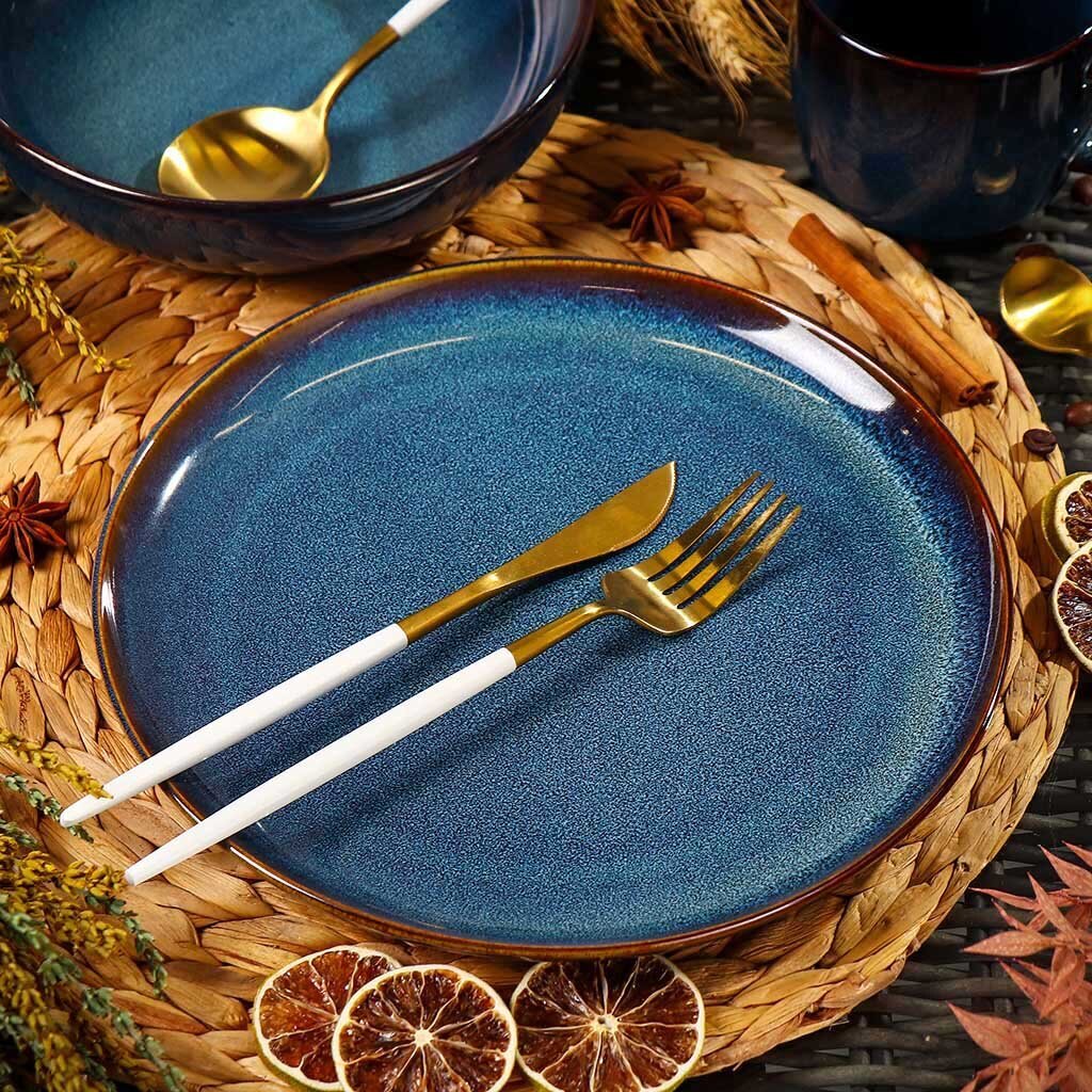 Тарелка обеденная, керамика, 23 см, круглая, Y6-7099