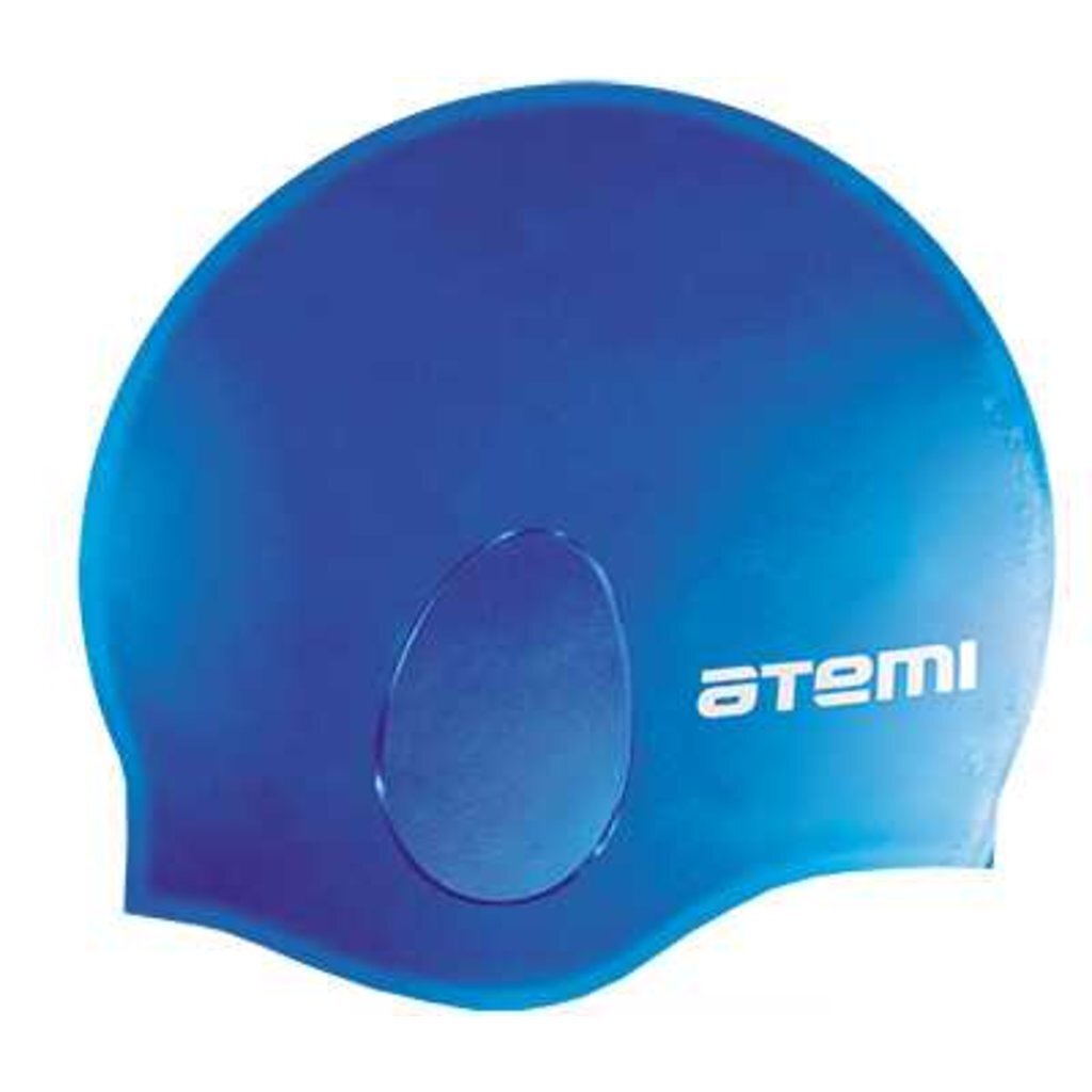 Шапочка для плавания Atemi, силикон (c "ушами"), синяя, EC104, 00000042636