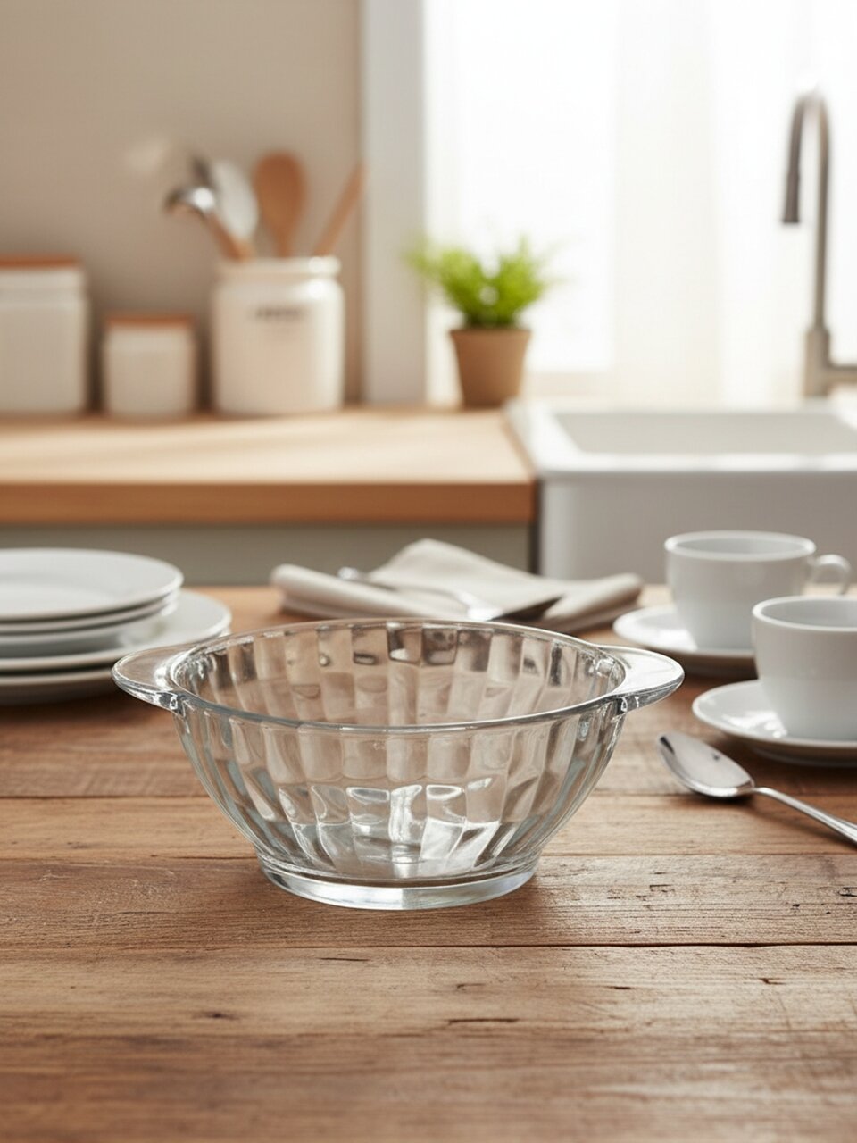 Бульонница стекло, 510 мл, с ручкой, с ушками, Black Diamond, 50327-12