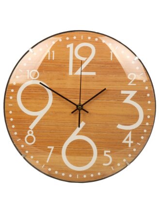 Часы настенные, 30 см, круглые, пластик, стекло, в ассортименте, Y6-6077/A250014