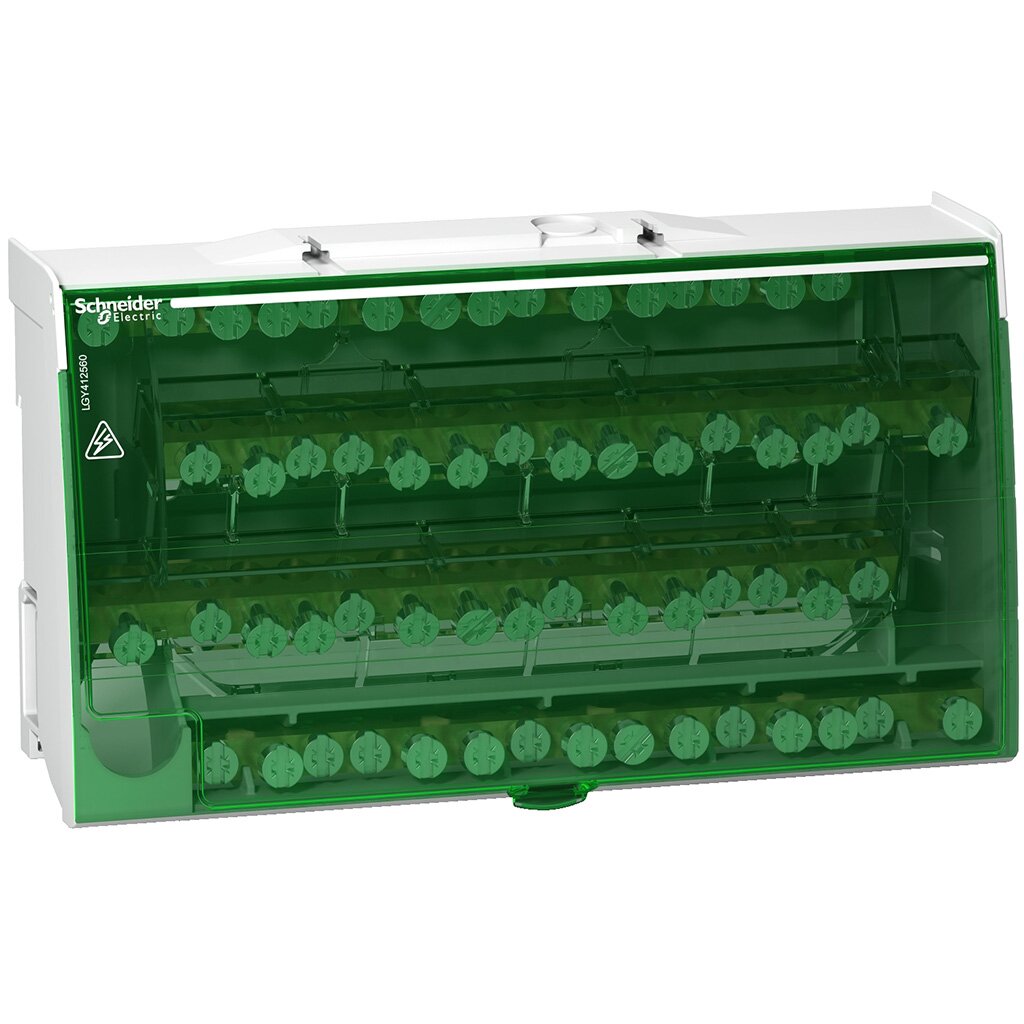 Распределительный блок на DIN-рейку Schneider Electric LGY412560, 4P 125 А, 4х15 отверстий