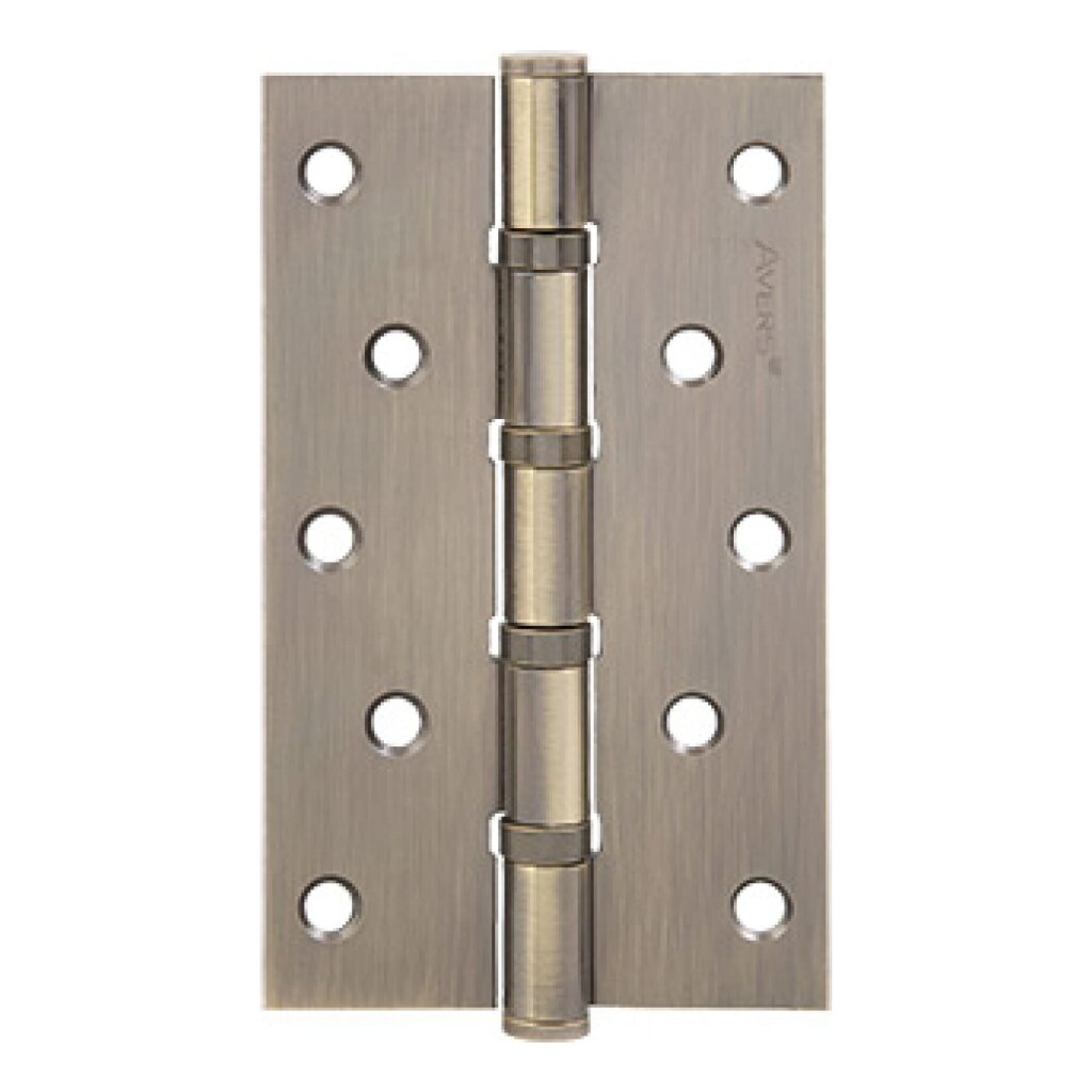Петля врезная для деревянных дверей, Avers, 100х75х2.5 мм, B4-AB, 31618, универсальный, с 4 подшипниками, бронза стопор для входных дверей 150 мм бронза
