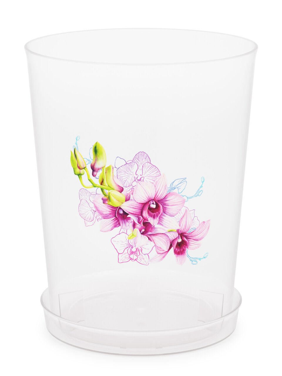 Горшок для цветов пластик, 3.5 л, 17х21.5 см, для орхидей, белый, Альтернатива, М1606