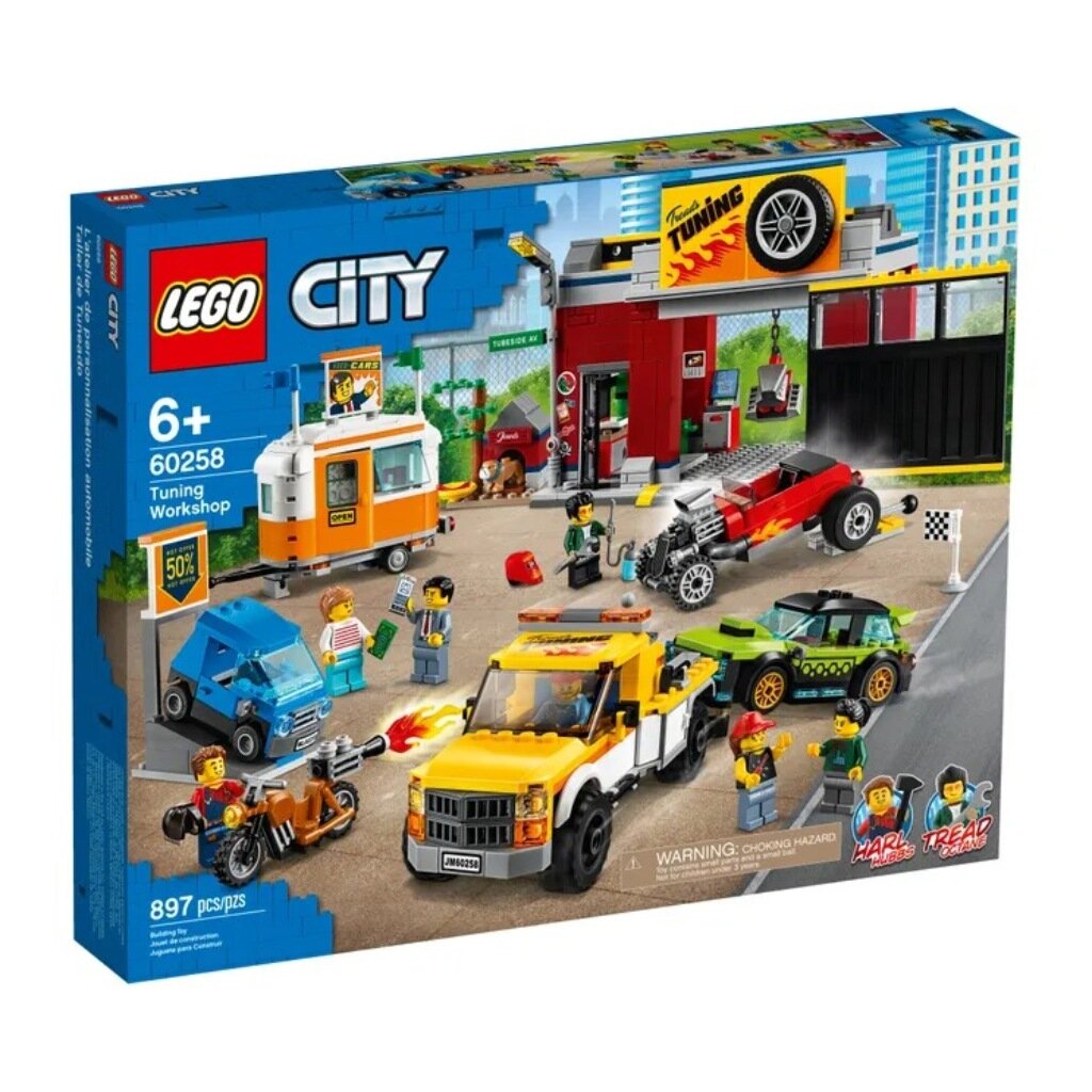 Конструктор Lego, City, Тюнинг-мастерская, 5-7 лет, 897 деталей, 60258 -  купить оптом со складов в Москве и Воронеже - оптовая база Спектр