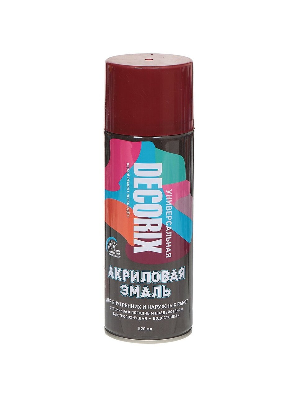 Эмаль аэрозольная, Decorix, универсальная, акриловая, глянцевая, коричневая, A39, 520 мл