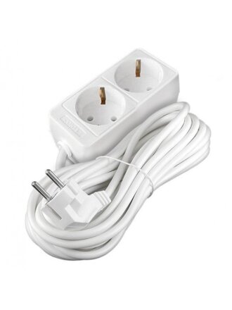 Удлинитель бытовой 2 гнезда, 1.5 м, ПВС, с заземлением, 2200 Вт, Союз, 481S-9201