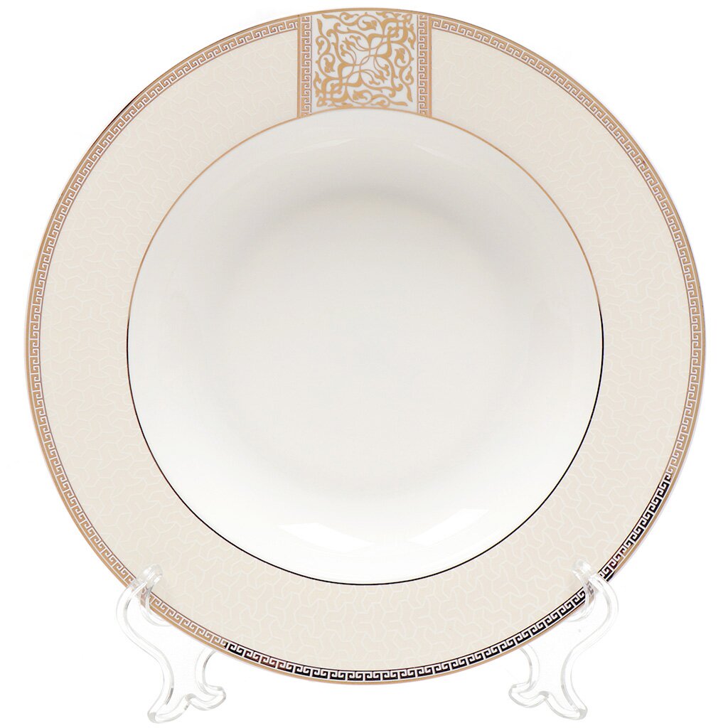 Тарелка суповая, фарфор, 23 см, круглая, Dynasty, Fioretta, TDP082/TDP082-1 тарелка суповая 20х5 см 2 шт фарфор f белая ideal white