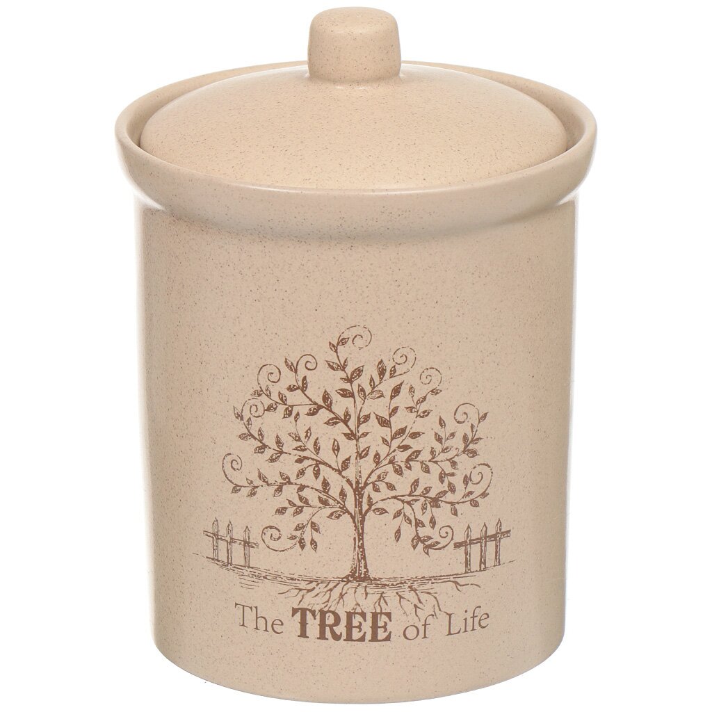 Банка для сыпучих продуктов керамическая Terracotta The TREE of Life TLY301-2-TL-AL, 9х18 см