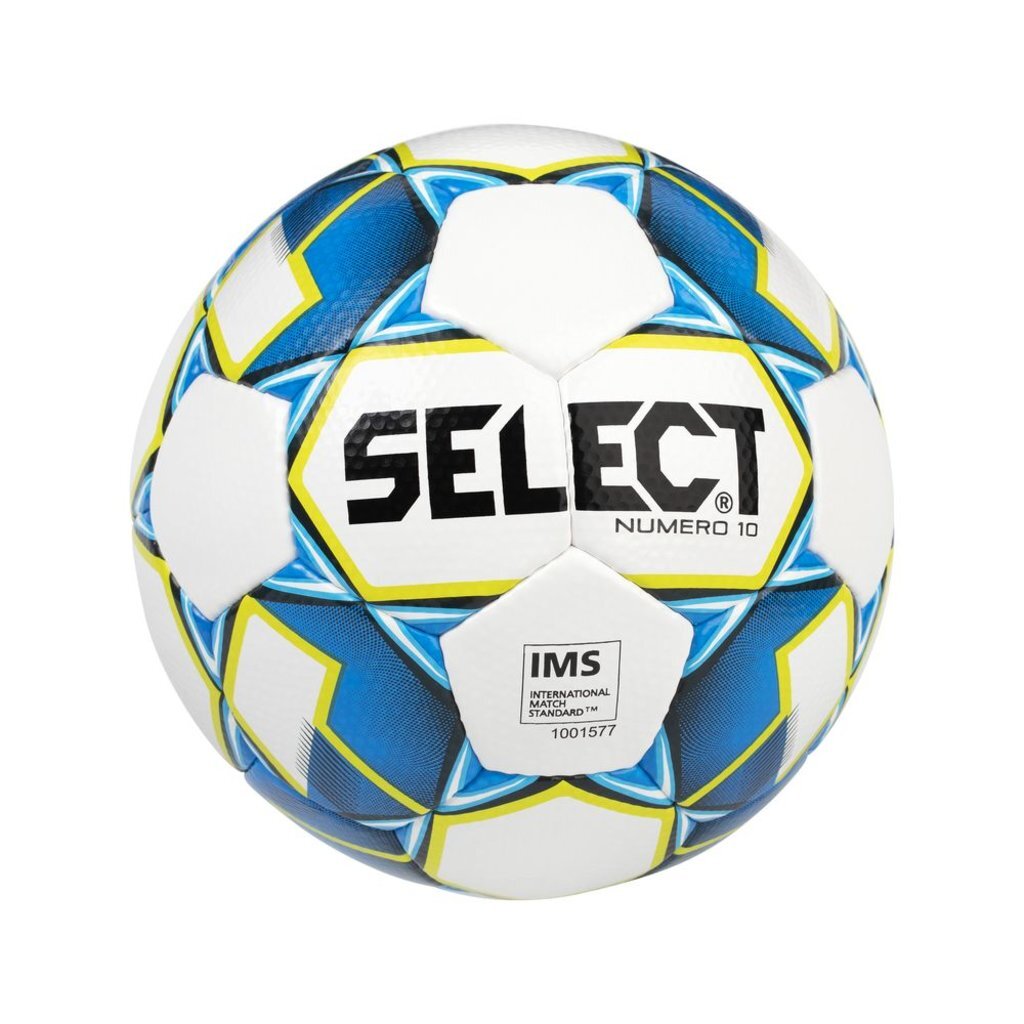Мяч футбольный SELECT NUMERO 10 IMS, 810508-020 бел/син/зел,р-р 5,р/ш,32 п, окруж 68-70, 00-00005866