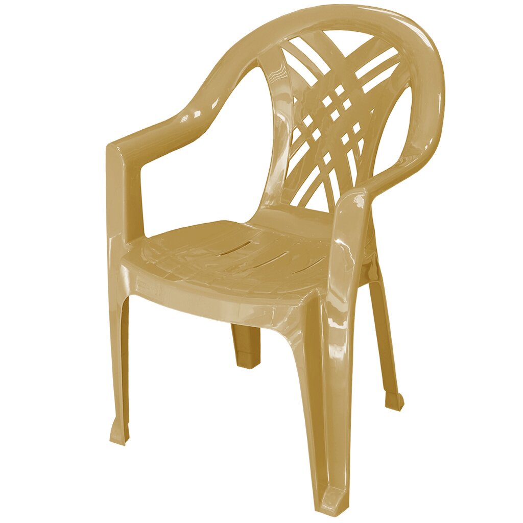 Кресло пластик, Стандарт Пластик Групп, 84х60х66 см, бежевое кресло пластик стандарт пластик групп 84х60х66 см зеленое