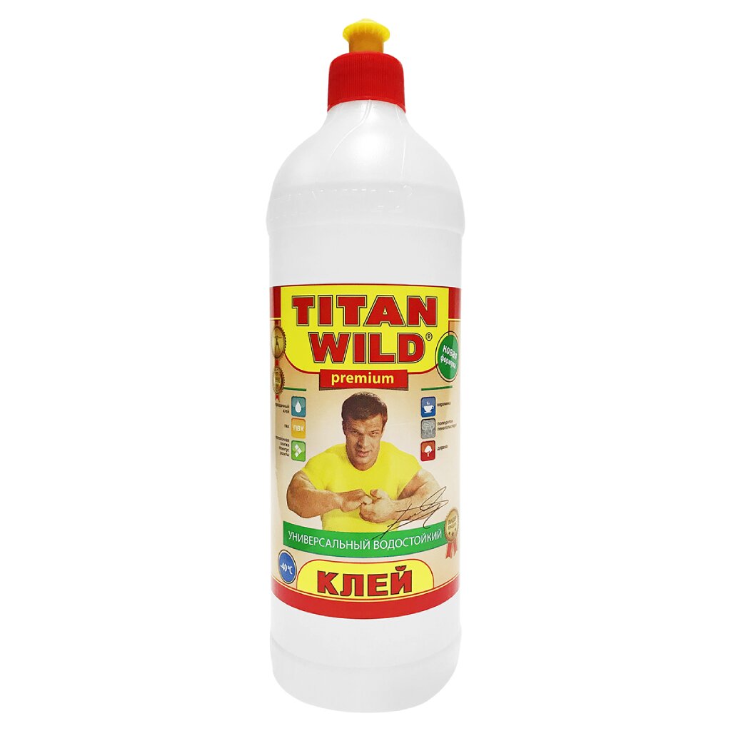 Клей Titan Wild, универсальный, прозрачный, водостойкий, 1 л, TWP1,0, Premium клей супермомент водостойкий гель