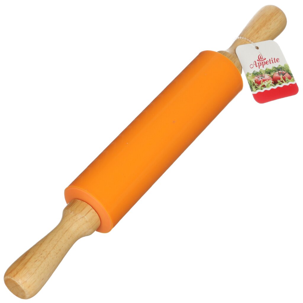 Скалка 38см силикон оранжевая KL40E006/оранж