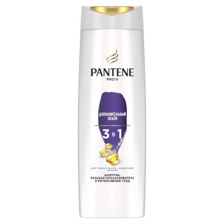 Шампунь, бальзам-ополаскиватель для тонких волос, Pantene Pro-V, 3в1 Дополнительный объем, 360 мл