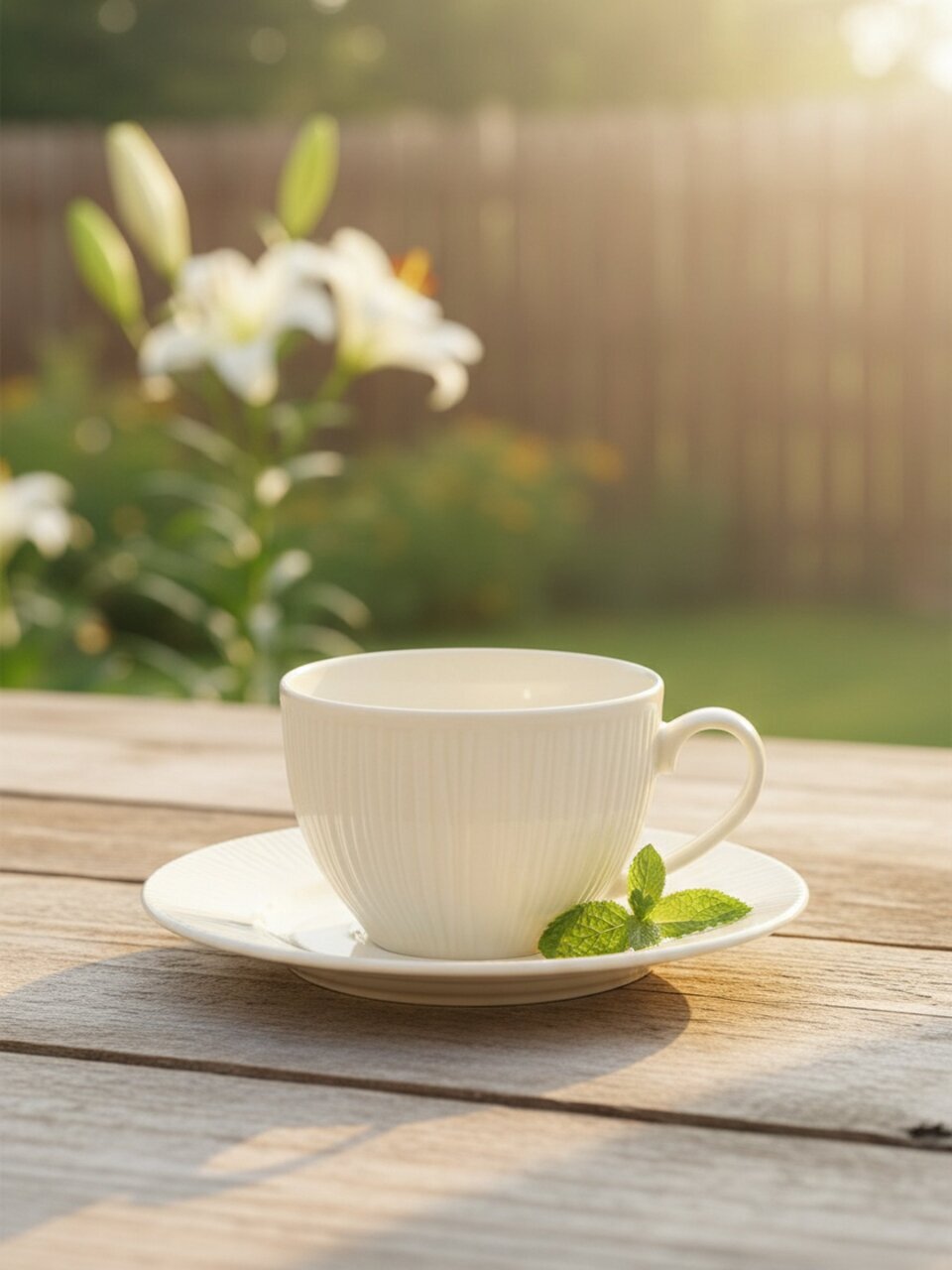 Чайная пара, 2пр, 1 перс, 290мл, White lily, МД007P/1, подар.уп