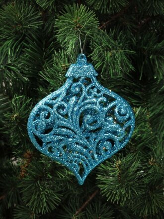 Елочное украшение Веретено, голубое, 18.4х14.5 см, SYLKGJ-4822063B