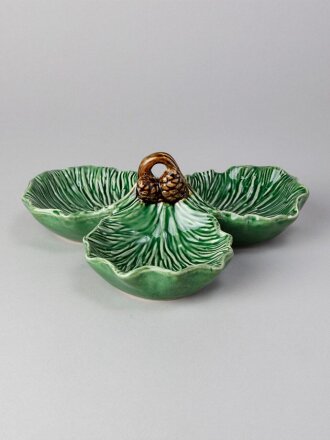 Менажница керамика, 22.8х23х8.5 см, 3 секции, Lefard, Green pine, 145-201