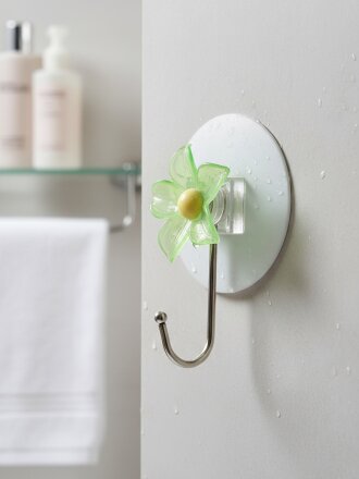 Крючок на присоске, 5х8.5 см, пластик, Цветок, Y4-11237