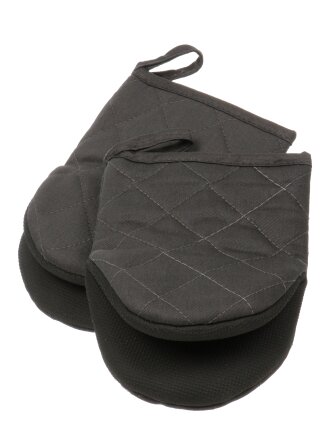 Прихватка-варежка 15х21 см, 2 шт, хлопко-полимерная вставка, темно-серая, Daniks, SBG-0013-2