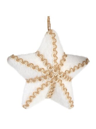 Набор елочных украшений Эко коллекция Звезды бечевка, 3 шт, белый, 11 см, Y4-8454