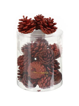 Набор шишек 6 см, 20 шт, красный, SYXGJA-472110