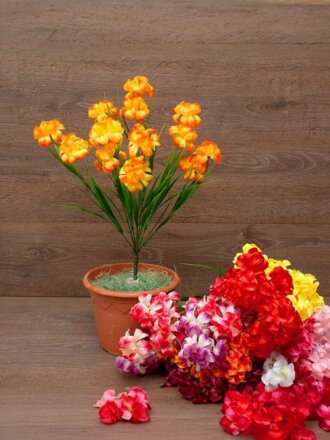 Цветок искусственный пасхальный, Ирис сибирский, 7 веток, 45 см, в ассортименте, F49-124