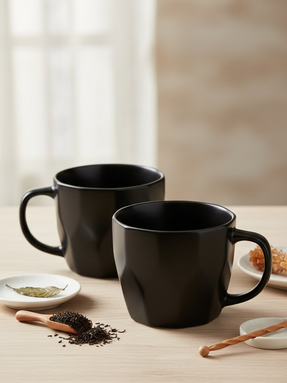 Кружка фарфор, 2 шт, 360 мл, Geometry Black, Atmosphere, AT-K3196