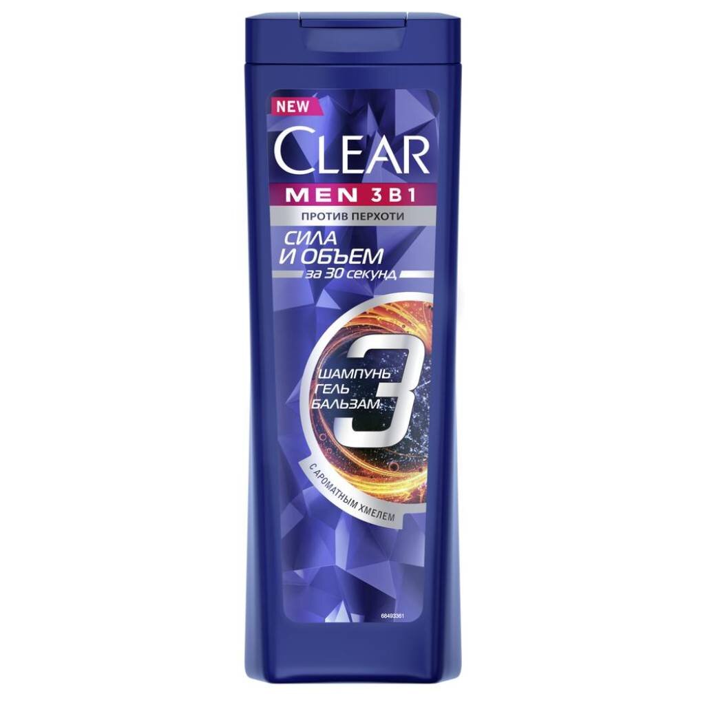 Шампунь Clear vita ABE, 3в1 Объем и сила, для всех типов волос, для мужчин, 400 мл шампунь schauma мягкое очищение для всех типов волос 400 мл