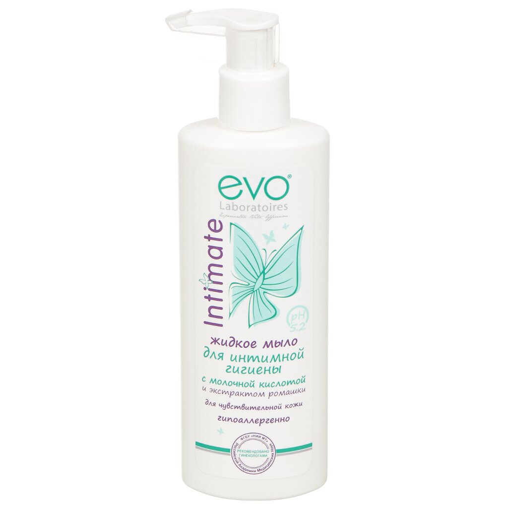 Мыло жидкое для интимной гигиены 200 мл, для чувствительной кожи, Evo жидкое мыло для удаления легких загрязнений с кожи алфавит защиты