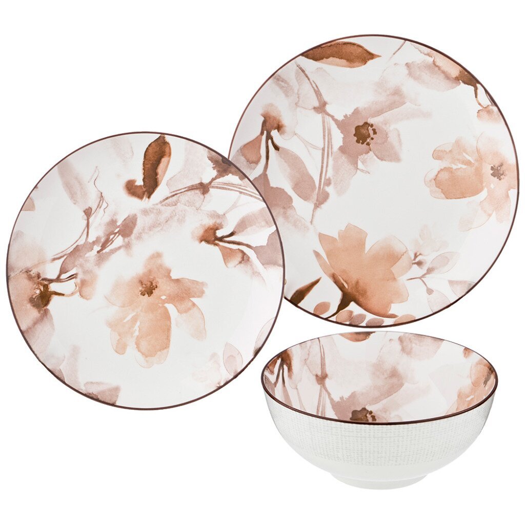 Сервиз столовый фарфор, 12 предметов, на 4 персоны, Aquarelle, 410-101