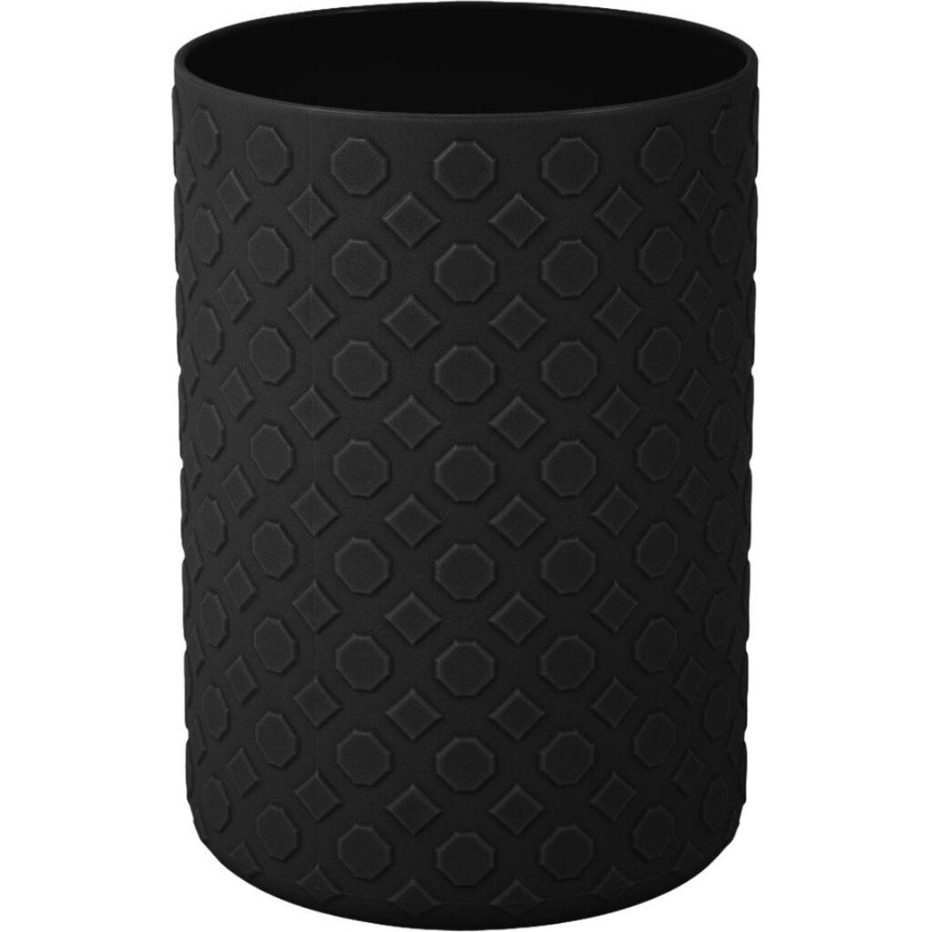Стакан для ванной, 7.8х7.8х11.2 см, пластик, черный, Plast team, Black