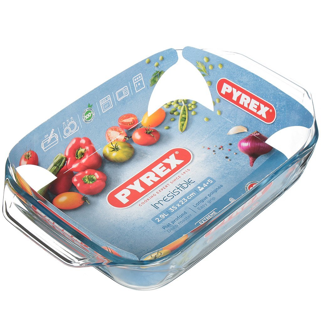 Форма для запекания стекло, 23х35 см, 2.9 л, прямоугольная, Pyrex, Irresistible, 408B000/7146