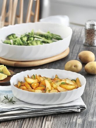 Форма для запекания стеклокерамика, 20х27х6 см, 2.2 л, овальная, Golden opal, TOM0008BWT