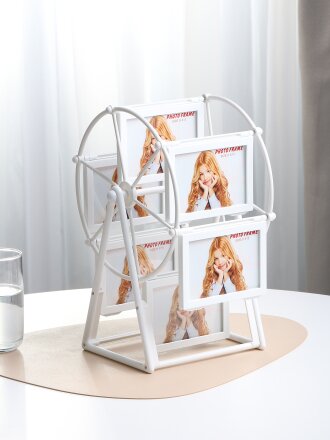 Фоторамка-коллаж на 6 фото, 9х13 см, пластик, белая, Колесо обозрения, Y4-11089