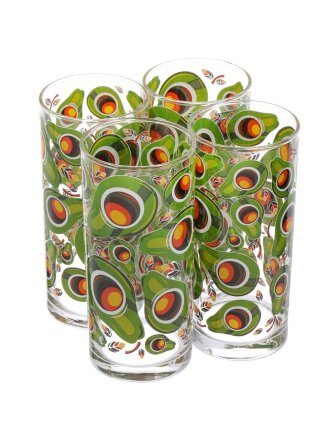 Стакан 300 мл, стекло, 4 шт, Декостек, Авокадус, 148/4-ПП