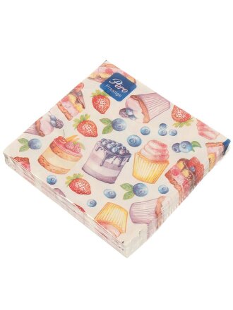 Салфетки Pero, Prestige Тирамису, 20 шт, 3 слоя, 33х33 см, 2340