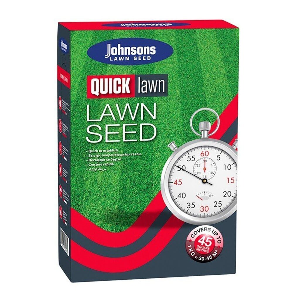 Семена Газон, Quick Lawn, 1 кг, износостойкий, коробка, Johnsons Lawn Seed