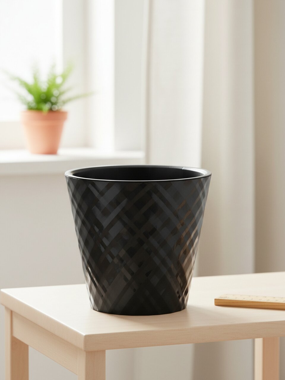 Горшок для цветов пластик, 1.6 л, 16х16х14.5 см, оникс, InGreen, Manhattan, IG670110028