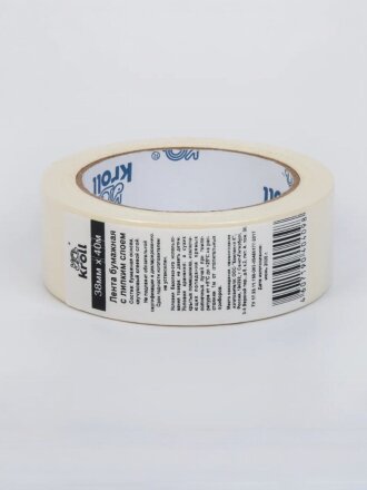 Лента малярная 38 мм, основа бумажная, 40 м, Kroll, крепированная, 020