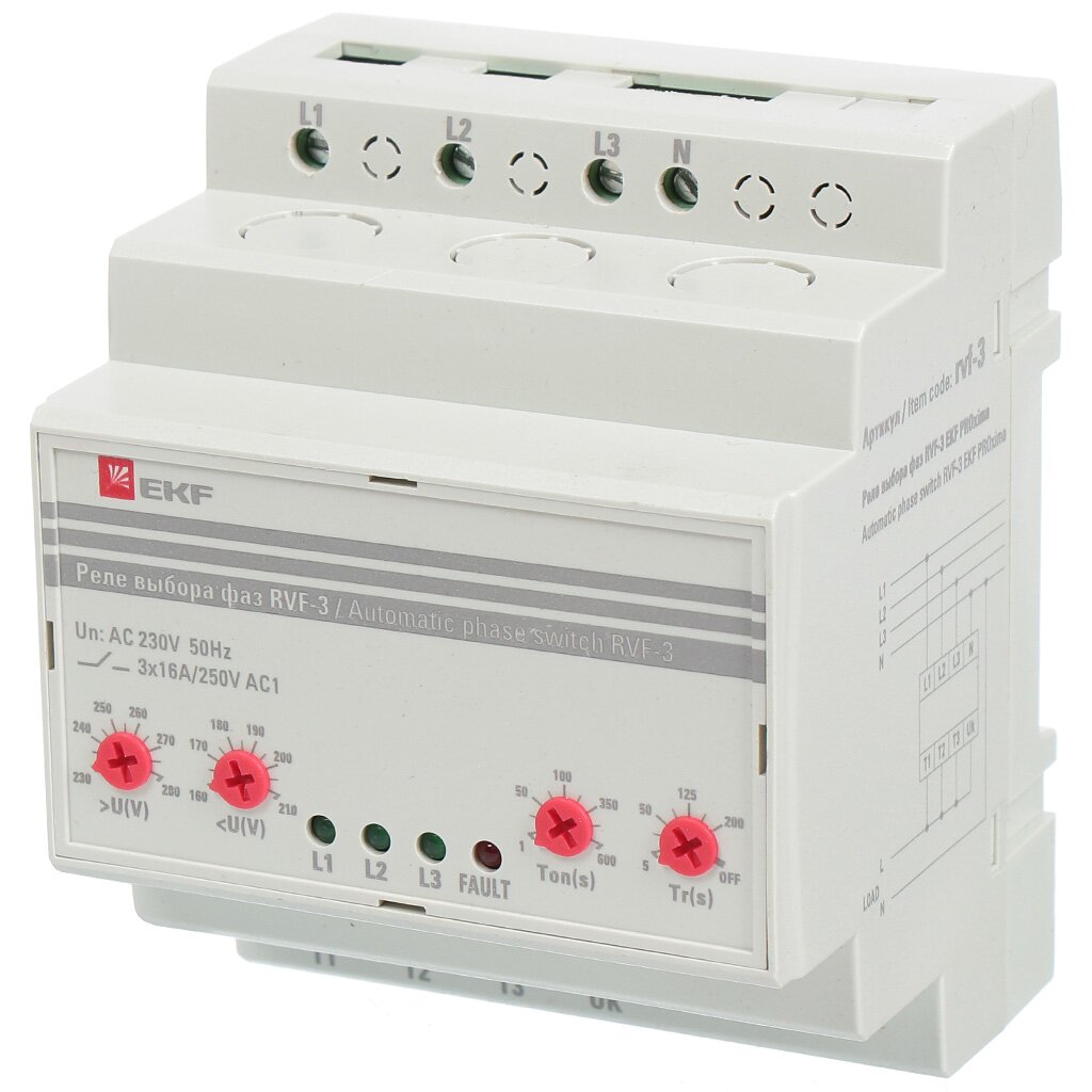 Реле выбора фаз РВФ-3 EKF RVF-3