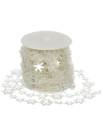 Бусы новогодние 1000 см, прозрачные, Снежинки, Y4-9350