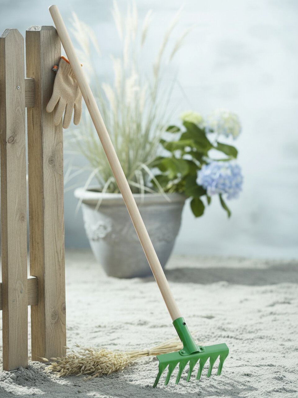 Грабли витые, 6 зуб, сталь, HouseLoft, клепанная тулейка, садовые, черенок деревянный, ГВ6КЛ02