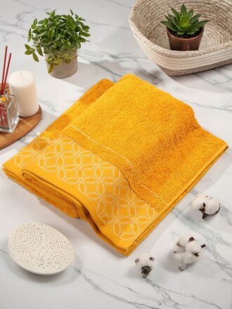 Полотенце банное 70х140 см, 100% хлопок, 550 г/м2, Фелиция, Silvano, горчица, Узбекистан