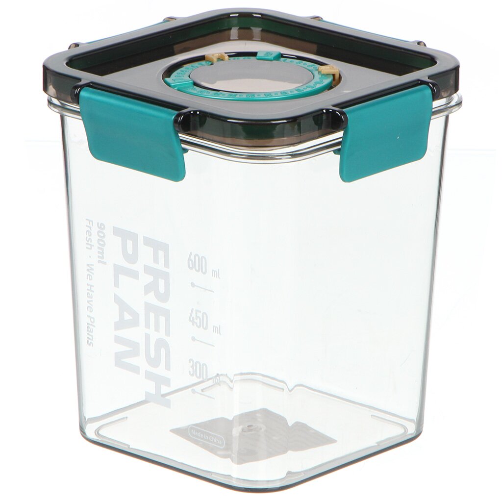 Контейнер пищевой пластик, 0.9 л, 11.8х11.8х12.5 см, прямоугольный, PET0548 прямоугольный контейнер для свч и заморозки умничка