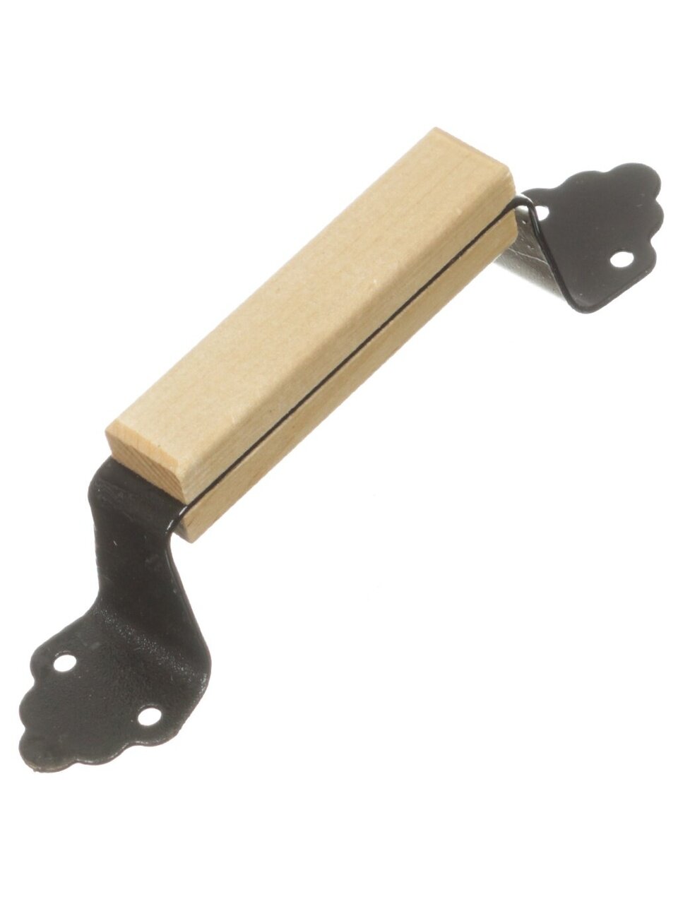 Ручка-скоба мебельная Trodos, РС 100 Пл, 820008, с деревянными накладками, металл, дерево